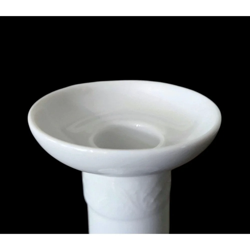 Oscar de la Renta White Ceramic Reticulated Taper Candlestick‎ Holder MINT 7.5